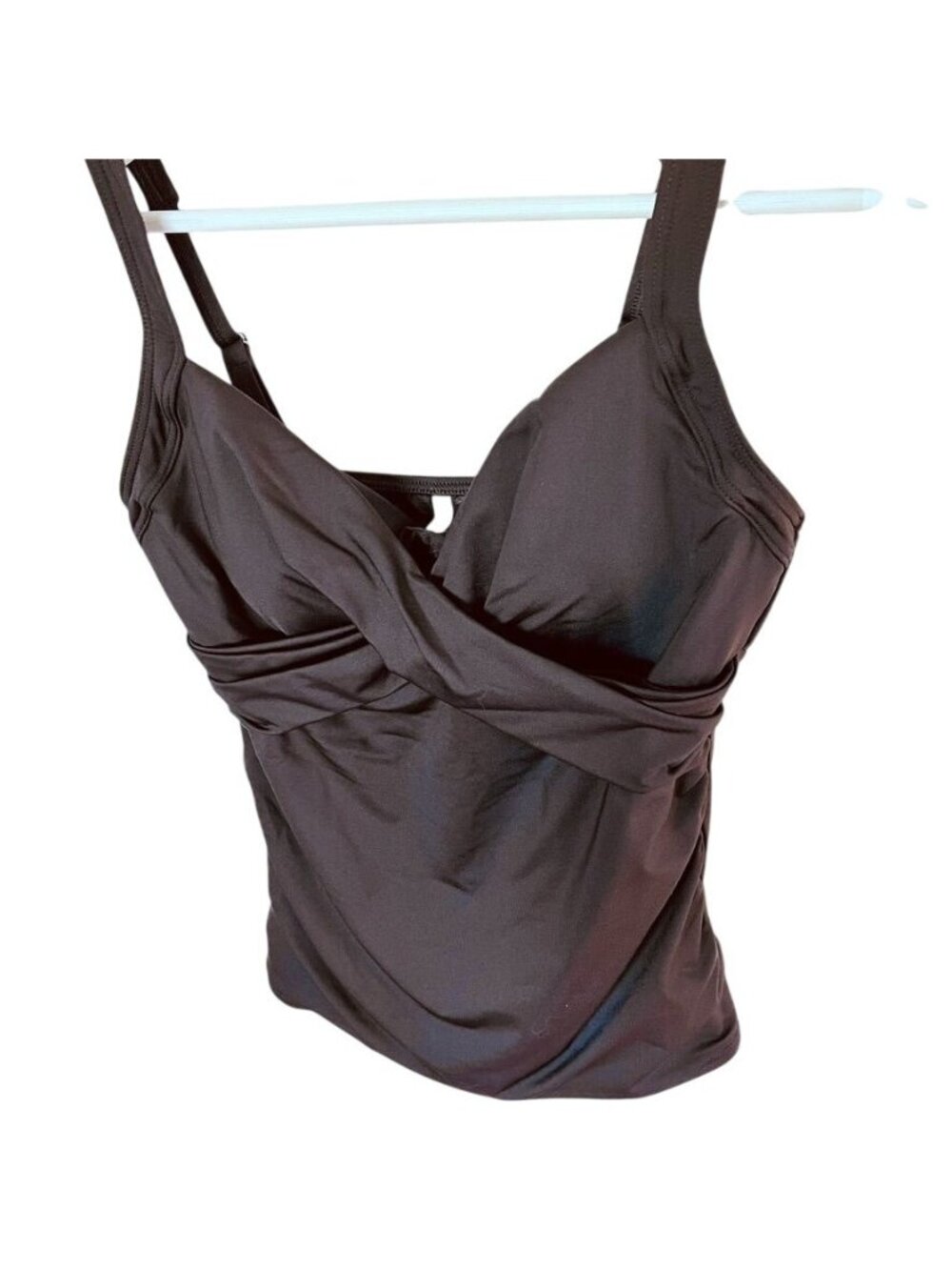 Lands End Womens Sz 8P Sweetheart Wrap Underwire Petite Tankini Top - Picture 4 of 14